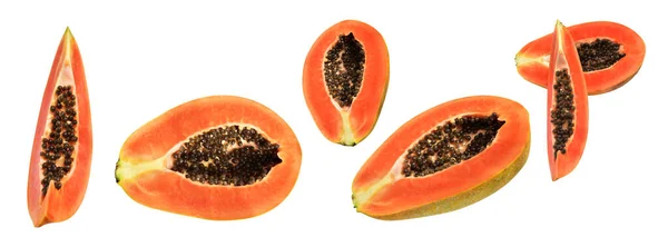 Frutta Fresca Papaia Matura Dolce Isolata Con Percorso Ritaglio Sfondo — Foto Stock
