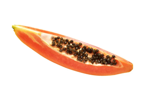 Fresh Sweet Ripe Papaya Fruit Isolated Clipping Path Black Background — Stock Photo, Image