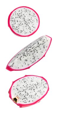 Ejderha meyvesi pitaya pitahaya izole, siyah arka planda kırpma yolu ile gölge yok