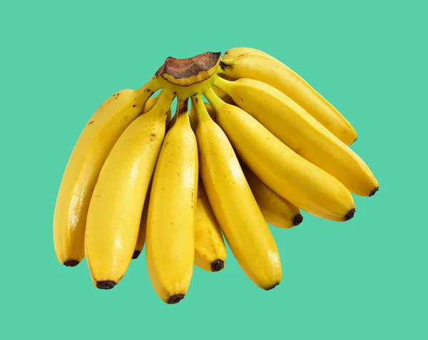 Frische Halbgeschälte Reife Gelbe Bananenfrucht Isoliert Mit Schneideweg Kein Schatten — Stockfoto