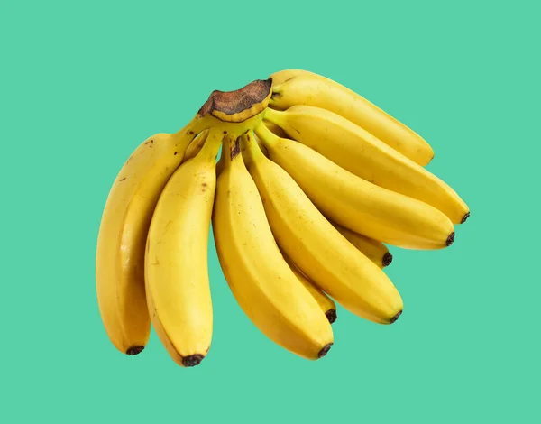 Frische Halbgeschälte Reife Gelbe Bananenfrucht Isoliert Mit Schneideweg Kein Schatten — Stockfoto
