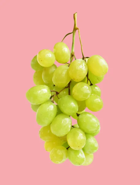 Fresh Green Grape Fruit Isolated Shadow Clipping Path Green Background — Stock Photo, Image