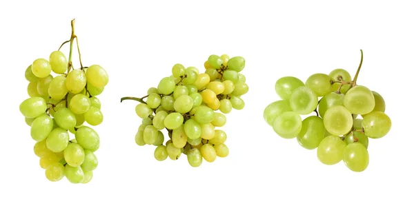 Fresh Green Grape Fruit Isolated Shadow Clipping Path Green Background — Stock Photo, Image