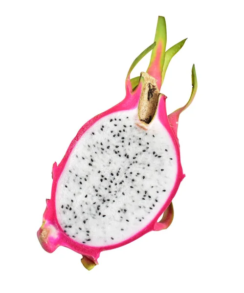 Dragon Fruit Pitaya Pitahaya Isolated Shadow Clipping Path Black Background — Stock Photo, Image