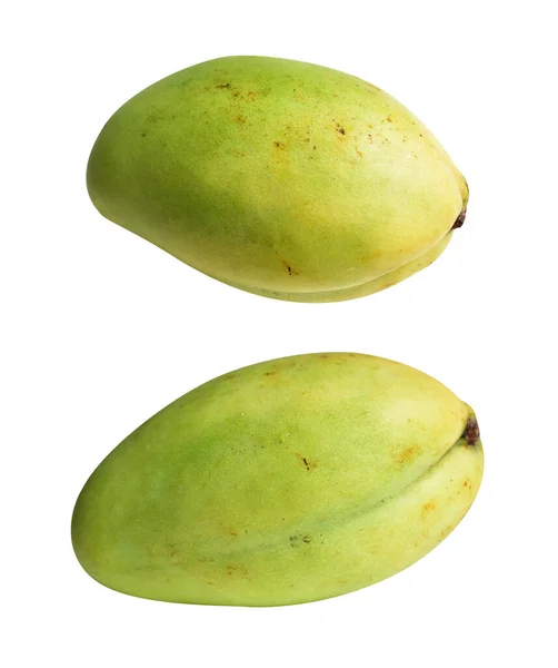 Frutto Mango Verde Isolato Con Percorso Ritaglio Nessuna Ombra Sullo — Foto Stock