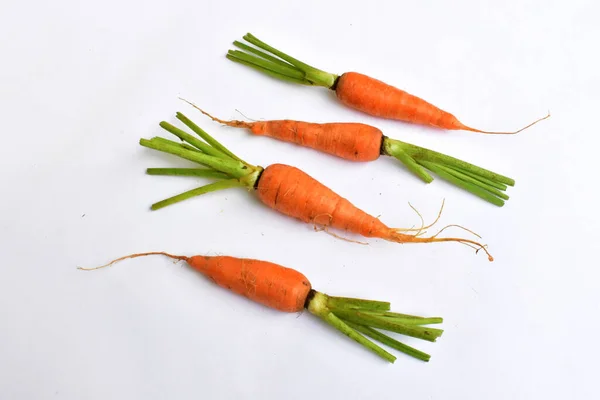 Carrots isolated in white background, food ingredients, carrot background, top view, flat lay, frame