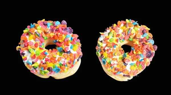 Donuts Donuts Geïsoleerd Geen Schaduw Witte Achtergrond Donuts Fast Food — Stockfoto