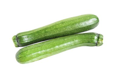 Taze yeşil kabak ya da kabak sebzesi kırpma yolu ile izole edilmiş, beyaz arka planda gölge yok.