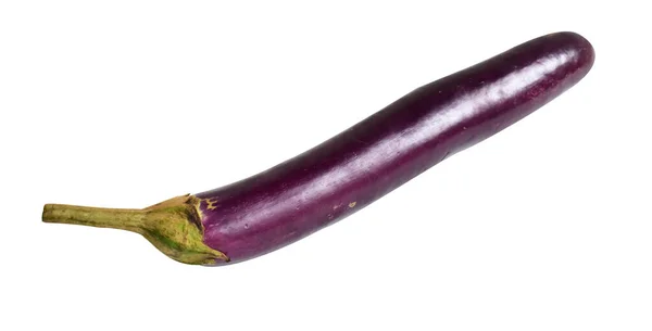 Färsk Lila Aubergine Isolerad Med Klippning Väg Ingen Skugga Vit — Stockfoto