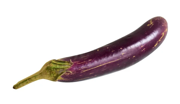 Verse Rauwe Aubergine Geïsoleerd Met Clippad Geen Schaduw Witte Achtergrond — Stockfoto