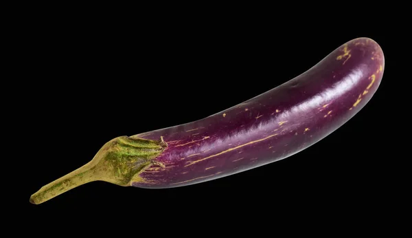 Berenjena Morada Fresca Cruda Aislada Con Ruta Recorte Sin Sombra —  Fotos de Stock