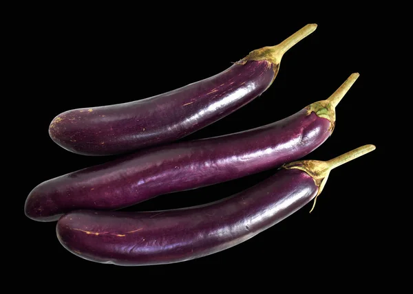 Aubergine Pourpre Crue Fraîche Isolée Avec Chemin Coupe Pas Ombre — Photo