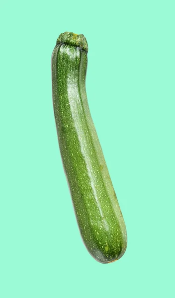 Fresh Green Zucchini Courgette Vegetables Isolated Clipping Path Shadow White — Stock Photo, Image