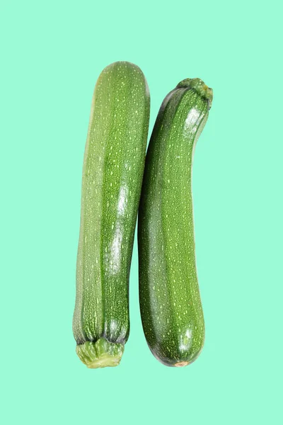 Frisches Grünes Zucchini Oder Zucchinigemüse Isoliert Mit Schnittpfad Kein Schatten — Stockfoto