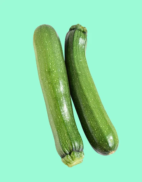 Zucchine Zucchine Verdi Fresche Isolate Con Percorso Ritaglio Nessuna Ombra — Foto Stock