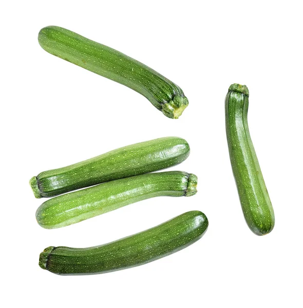 Abobrinha Verde Fresca Vegetais Courgette Isolados Com Caminho Recorte Sem — Fotografia de Stock