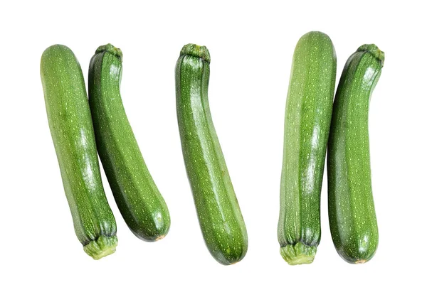 Zucchine Zucchine Verdi Fresche Isolate Con Percorso Ritaglio Nessuna Ombra — Foto Stock