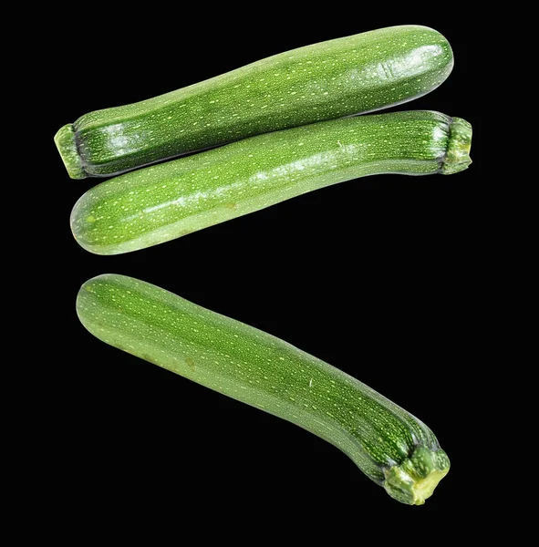 Färska Gröna Zucchini Eller Zucchini Grönsaker Isolerade Med Klippning Väg — Stockfoto