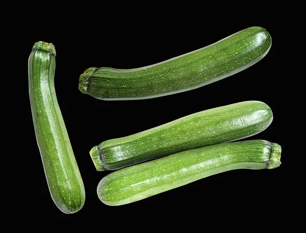 Świeże Zielone Cukinie Lub Cukinia Warzywa Izolowane Ścieżką Wycinania Bez — Zdjęcie stockowe