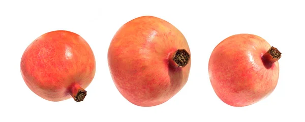 Čerstvé Zralý Červené Granátové Jablko Izolované Žádný Stín Výstřižkem Cesta — Stock fotografie