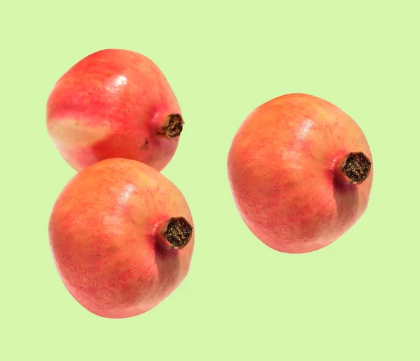 Fresh Ripe Red Pomegranate Fruit Isolated Shadow Clipping Path Pastel — Stock Photo, Image