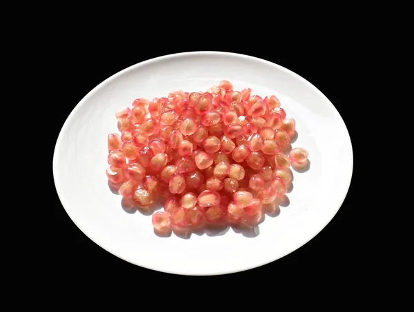 Fruta Romã Vermelha Madura Fresca Isolada Sem Sombra Com Caminho — Fotografia de Stock