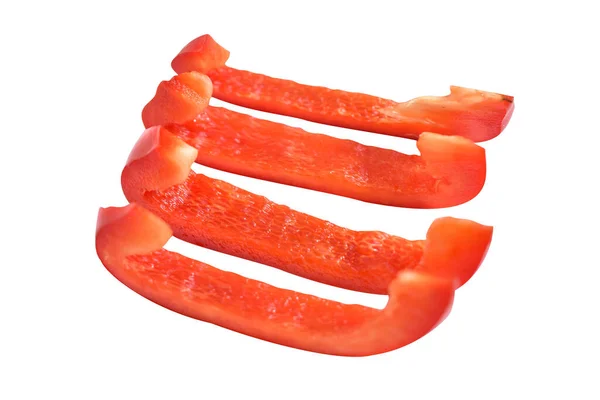 Frische Rote Paprika Isoliert Weißem Hintergrund Mit Clipping Pfad Kein — Stockfoto