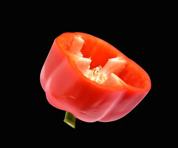 Fresh Red Bell Peppers Isolated White Background Clipping Path Shadow — Stock Photo, Image