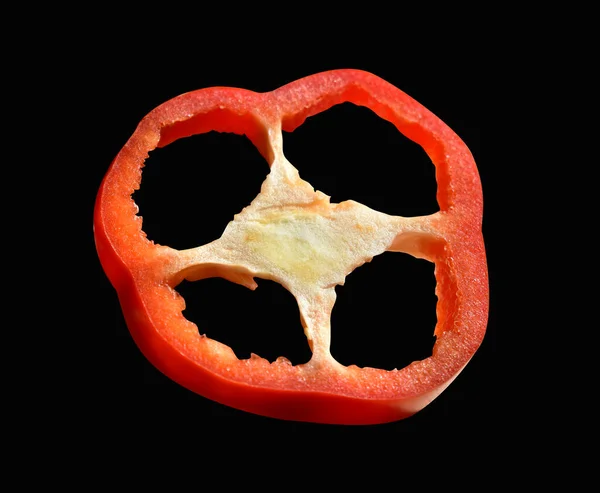 Färsk Röd Paprika Isolerad Vit Bakgrund Med Klippning Väg Ingen — Stockfoto
