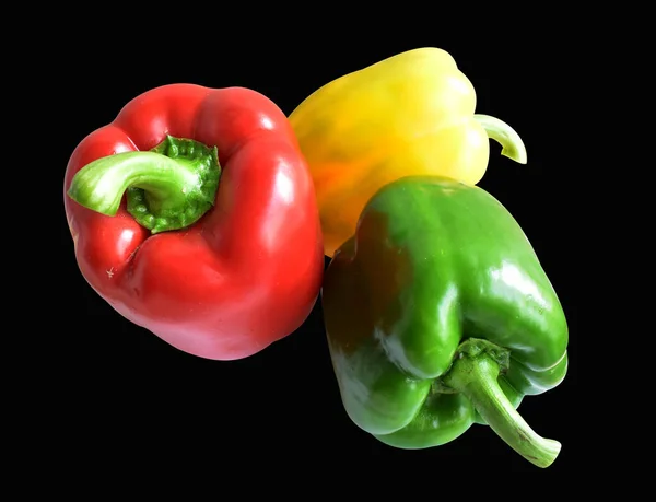 Fresh red bell peppers isolated in white background with clipping path, no shadow, half, pieces, slices