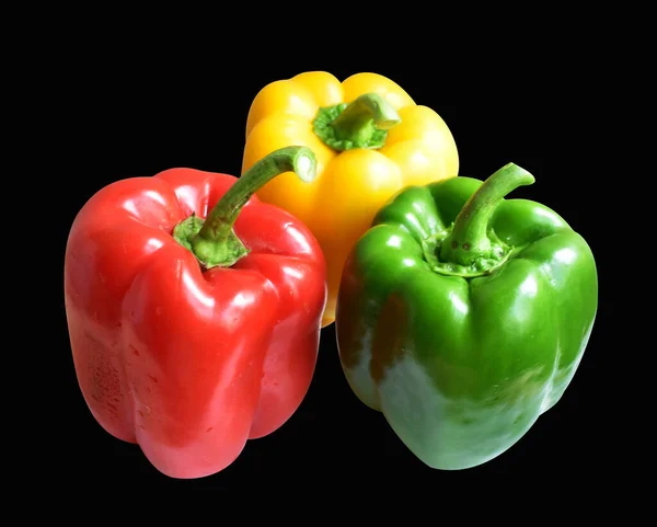 Pimientos Rojos Frescos Aislados Fondo Blanco Con Camino Recorte Sin — Foto de Stock