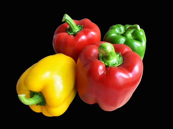 Pimientos Rojos Frescos Aislados Fondo Blanco Con Camino Recorte Sin — Foto de Stock