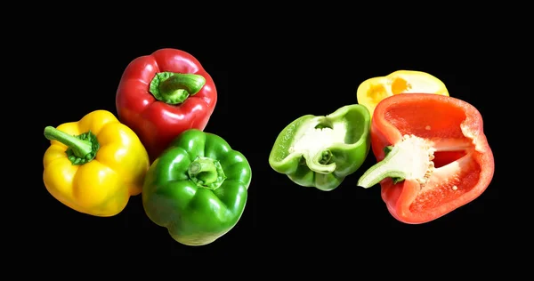 Pimientos Rojos Frescos Aislados Fondo Blanco Con Camino Recorte Sin — Foto de Stock