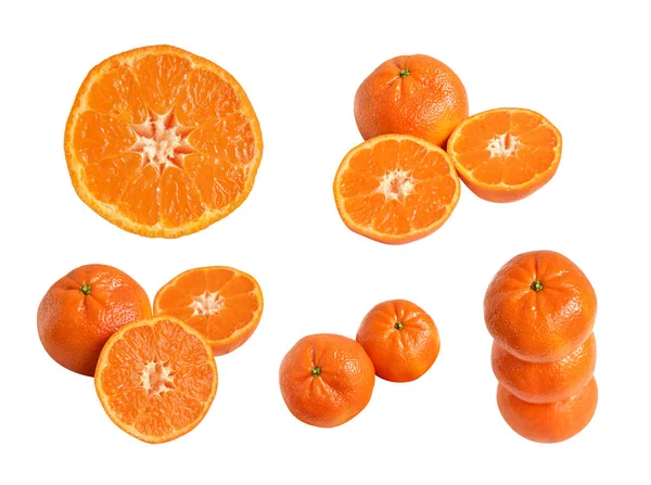 Mandarin Orange Isolated Clipping Path White Background Shadow Healthy Fruit — Stock Photo, Image