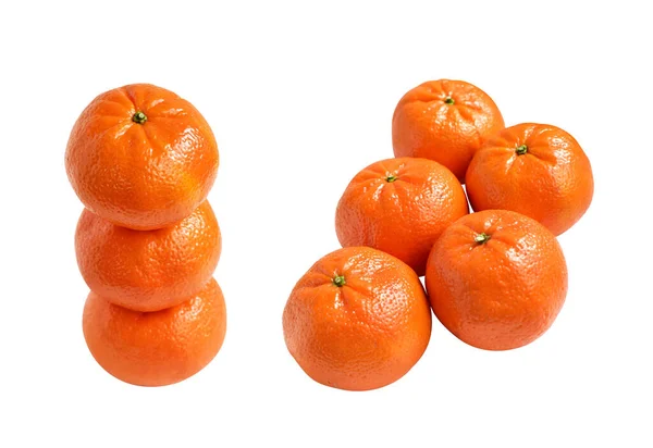 Mandarin Narancs Elszigetelt Nyírás Fehér Háttérrel Nincs Árnyék Egészséges Gyümölcs — Stock Fotó