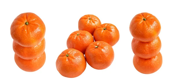 Mandarine Orange Isolée Avec Chemin Coupe Fond Blanc Pas Ombre — Photo