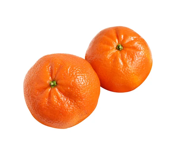 Mandarin Orange Isolerad Med Klippning Väg Vit Bakgrund Ingen Skugga — Stockfoto