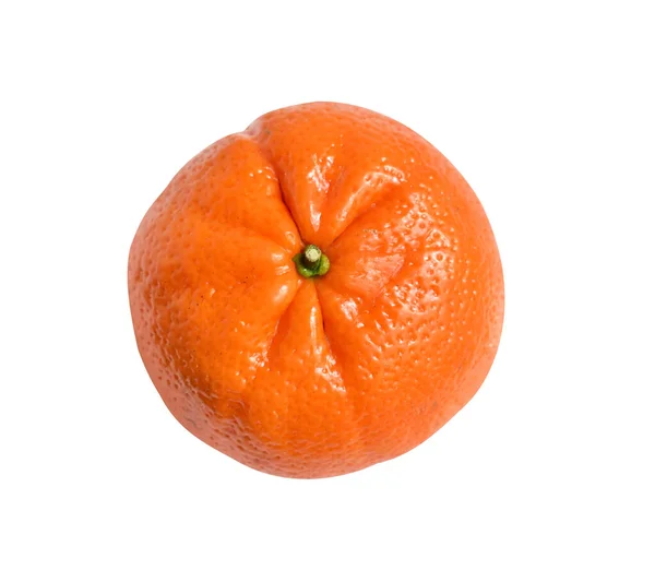 Mandarin Portocaliu Izolat Cale Tăiere Fundal Alb Fără Umbră Fructe — Fotografie, imagine de stoc