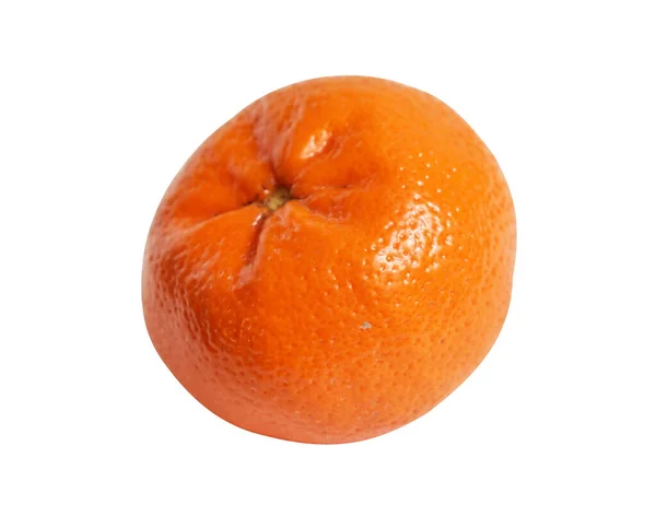 Mandarin Orange Isolerad Med Klippning Väg Vit Bakgrund Ingen Skugga — Stockfoto