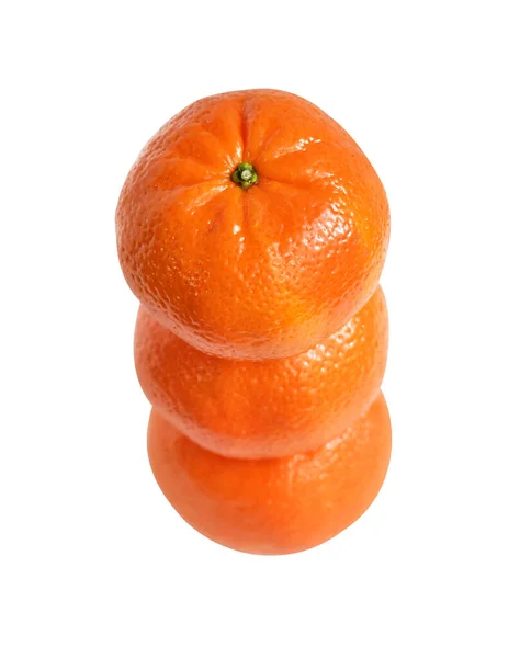 Mandarinenorange Isoliert Mit Schneideweg Vor Weißem Hintergrund Kein Schatten Gesunde — Stockfoto