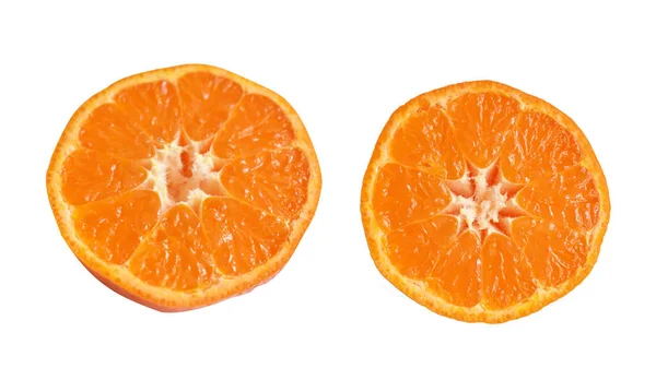 Mandarin Orange Isoleret Med Klipning Sti Hvid Baggrund Ingen Skygge - Stock-foto