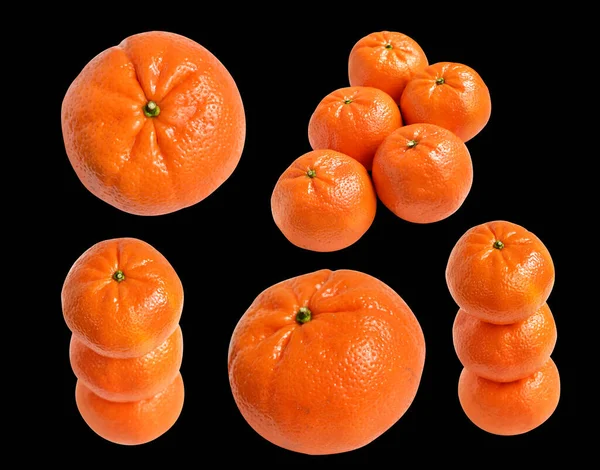 Mandarin Orange Isolerad Med Klippning Väg Vit Bakgrund Ingen Skugga — Stockfoto