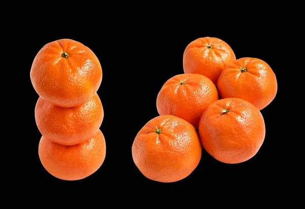 Mandarin Oranžová Izolované Výstřižkem Cesta Bílém Pozadí Žádný Stín Zdravé — Stock fotografie