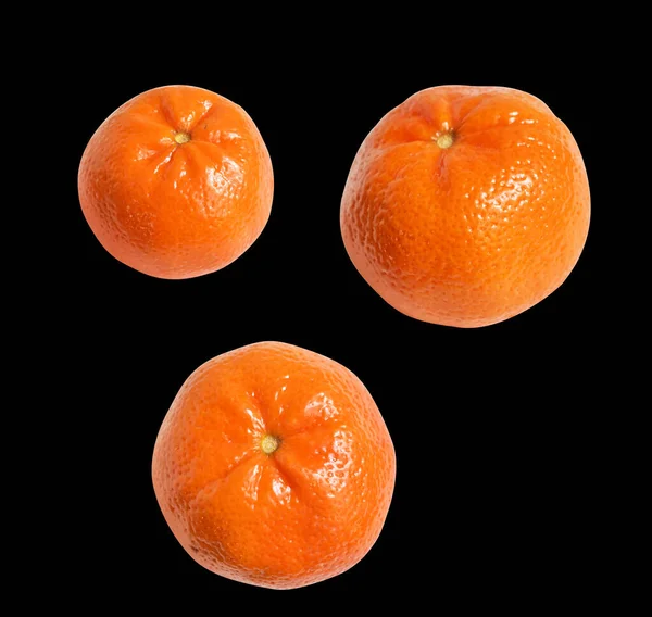 Mandarin Orange Isolerad Med Klippning Väg Vit Bakgrund Ingen Skugga — Stockfoto