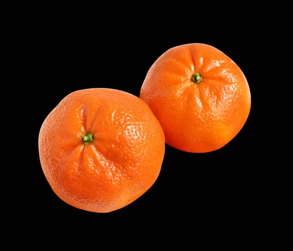 Mandarin Orange Isolerad Med Klippning Väg Vit Bakgrund Ingen Skugga — Stockfoto