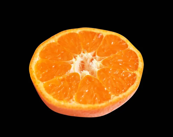 Mandarin Orange Isolerad Med Klippning Väg Vit Bakgrund Ingen Skugga — Stockfoto