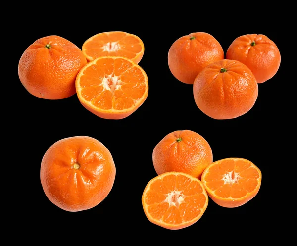 Mandarina Naranja Aislada Con Ruta Recorte Fondo Blanco Sin Sombra —  Fotos de Stock