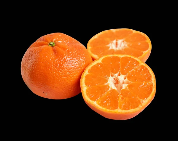 Mandarin Orange Isolerad Med Klippning Väg Vit Bakgrund Ingen Skugga — Stockfoto