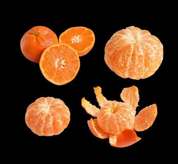 Mandarina Naranja Aislada Con Ruta Recorte Fondo Blanco Sin Sombra —  Fotos de Stock