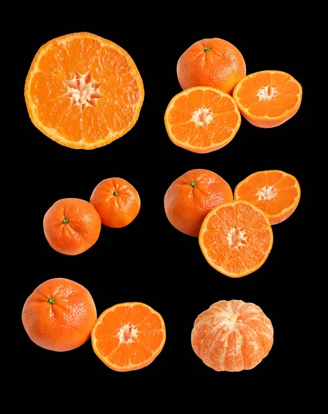Πορτοκαλί Μανταρίνι Απομονωμένο Μονοπάτι Λευκό Φόντο Χωρίς Σκιά Υγιή Φρούτα — Φωτογραφία Αρχείου
